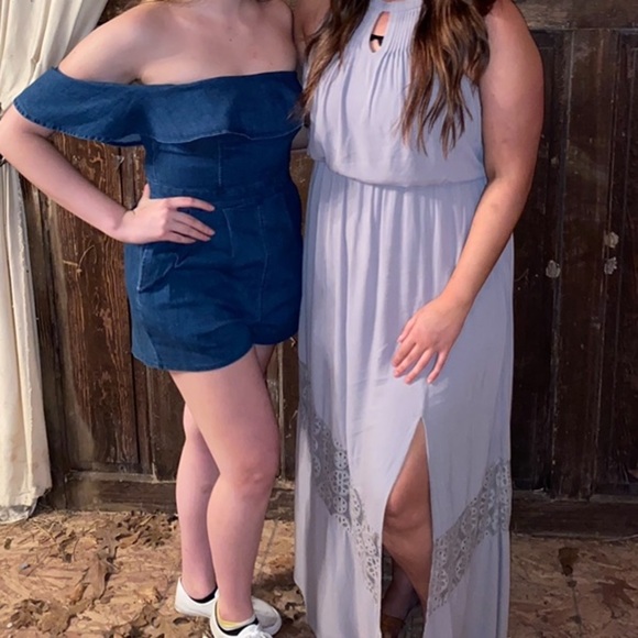 Denim Romper Off the Shoulder size small - Picture 2 of 2